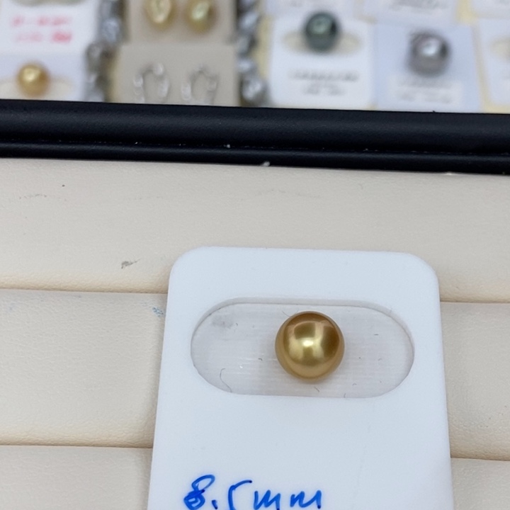 海水珍珠裸珠金珠8-9