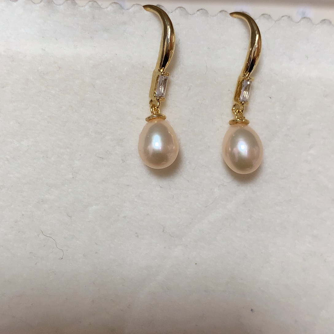 淡水珍珠耳饰合金