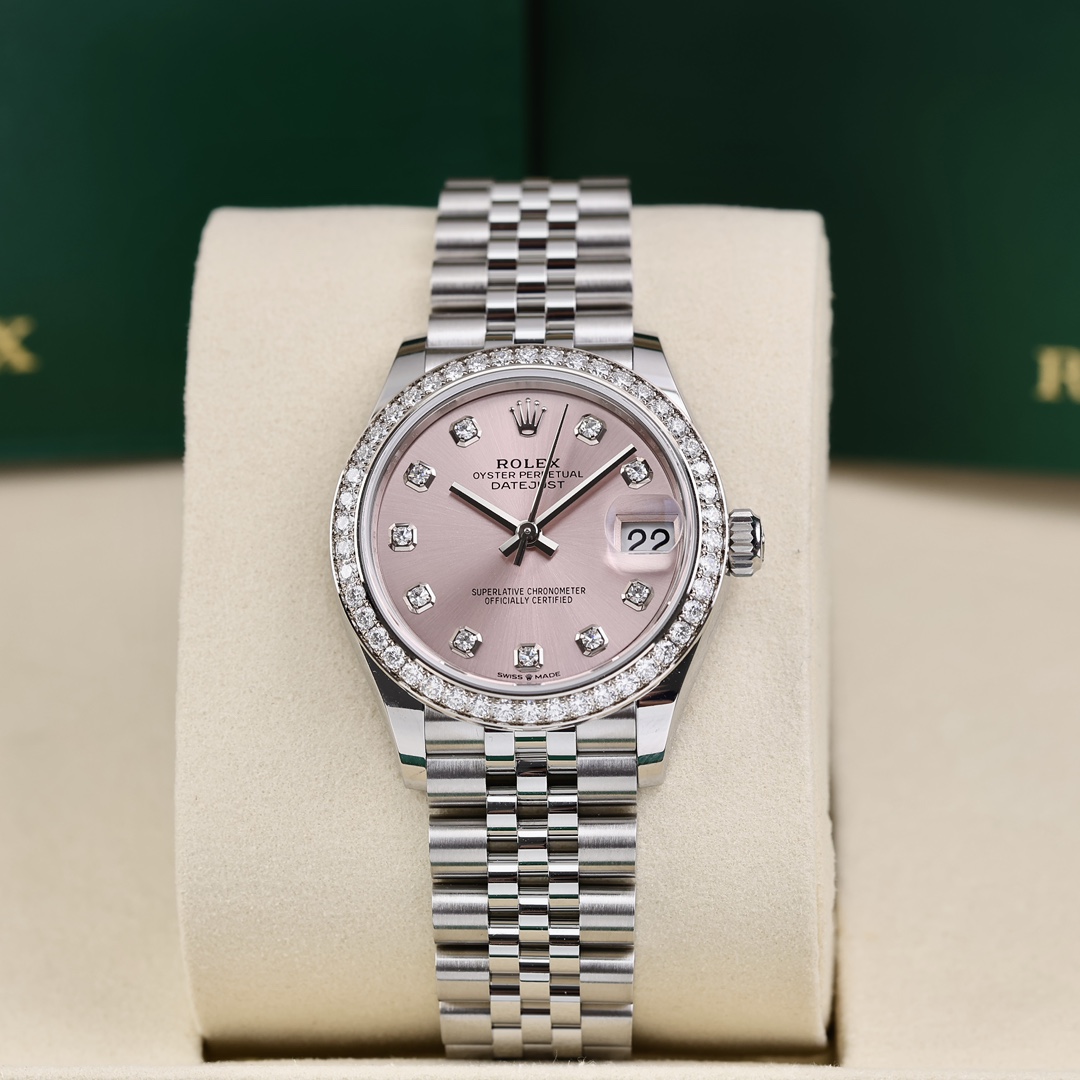 99新 Rolex/劳力士 278384-0036 钻刻粉盘 外圈钻2025年7月保卡