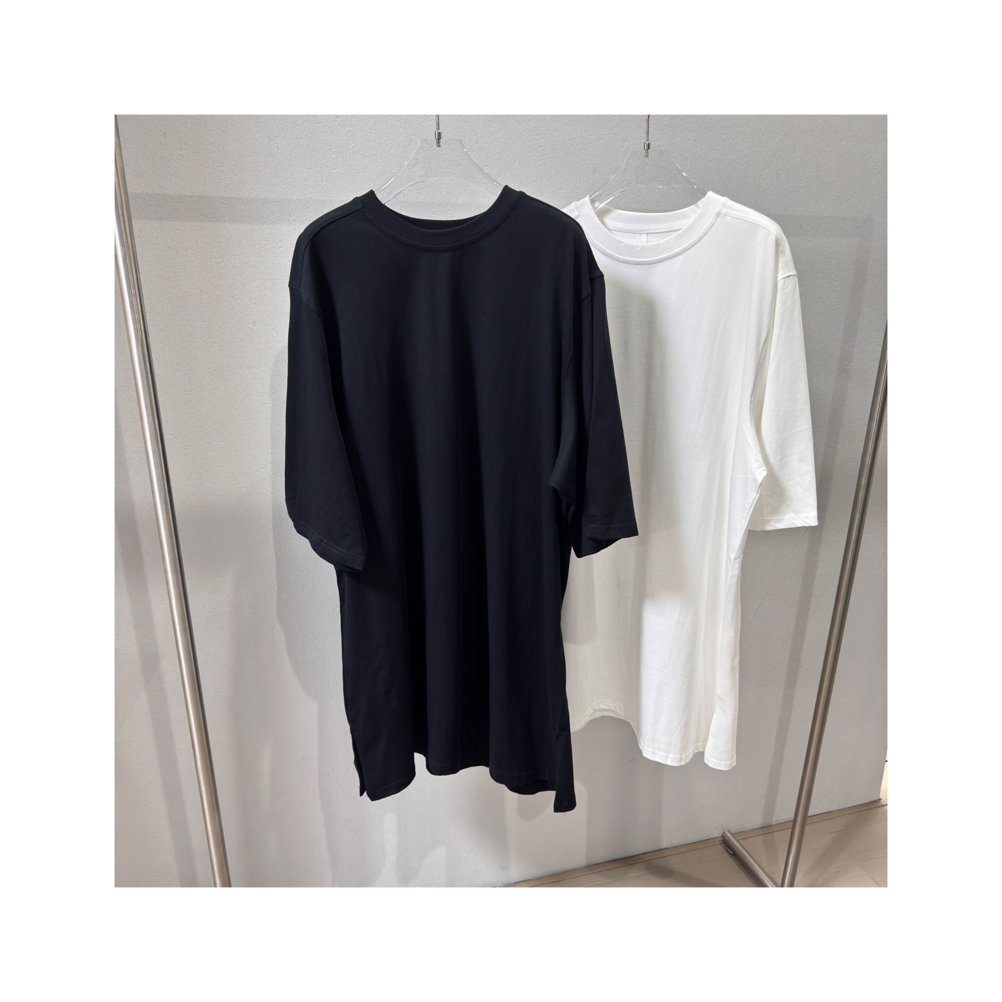 极简一件式开衩大板T裙