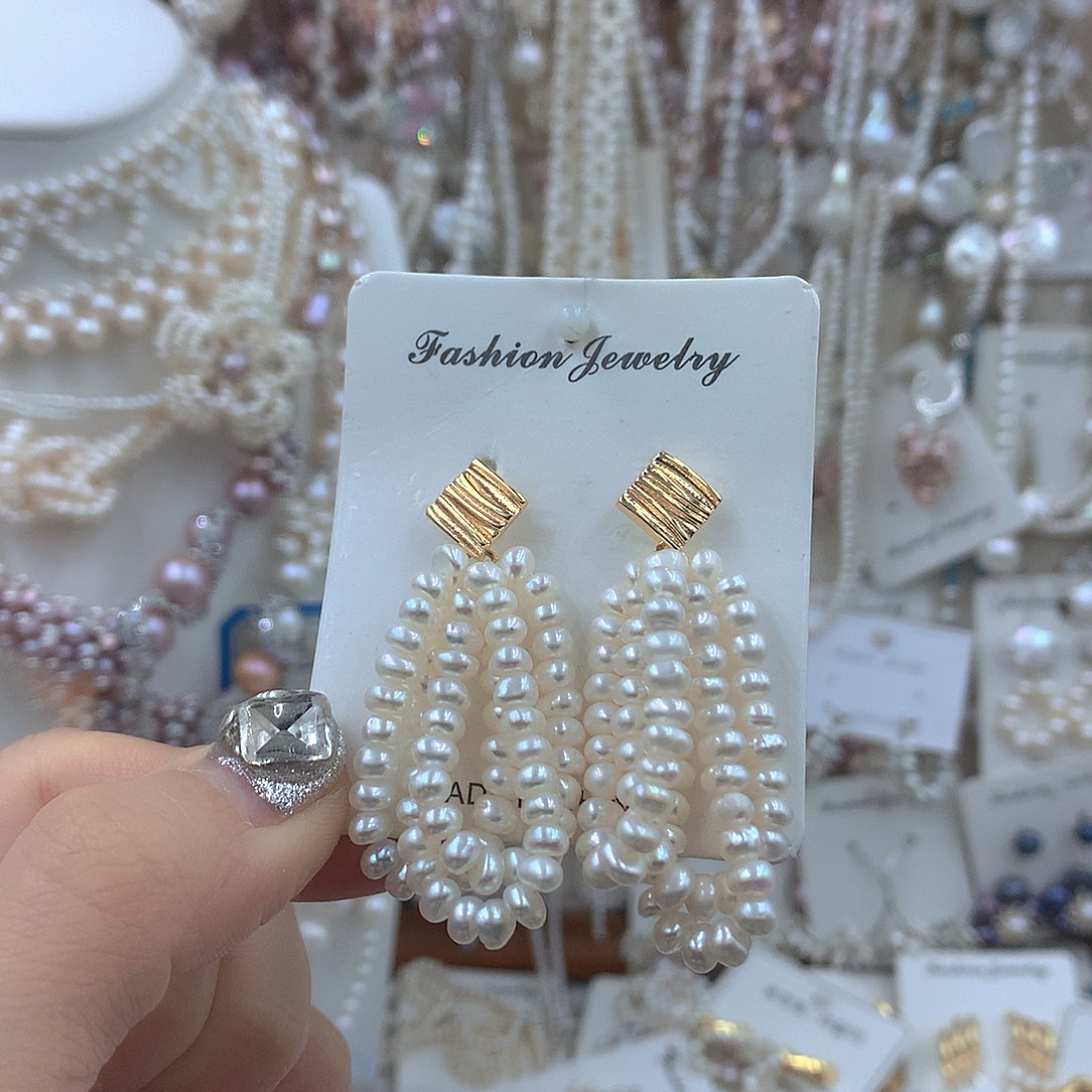 淡水珍珠耳饰银S925镶嵌