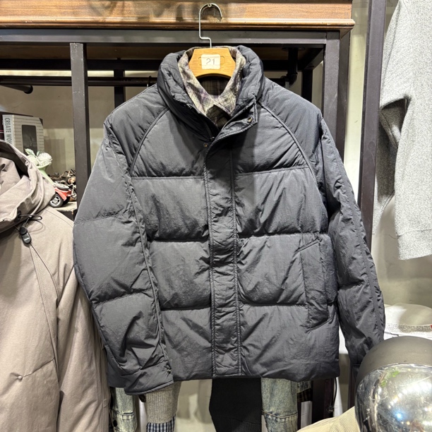 男冬立领假两件加厚保暖简约百搭羽绒服7028