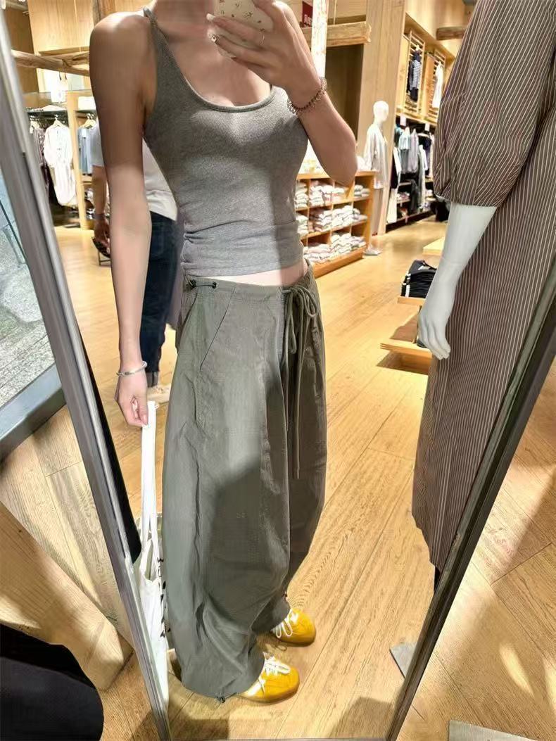 曼曼孤品青春辣妹春季宇宙款短款韩版女装工字背心上衣武功山