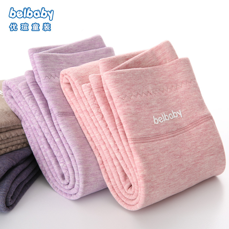 儿童高腰保暖裤双层加厚校服神器内穿加绒打底裤女童绒裤学生棉裤