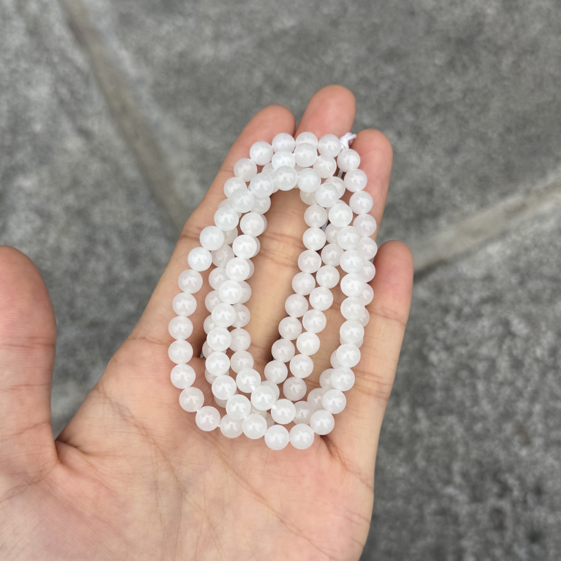 和田玉白玉卡6项链