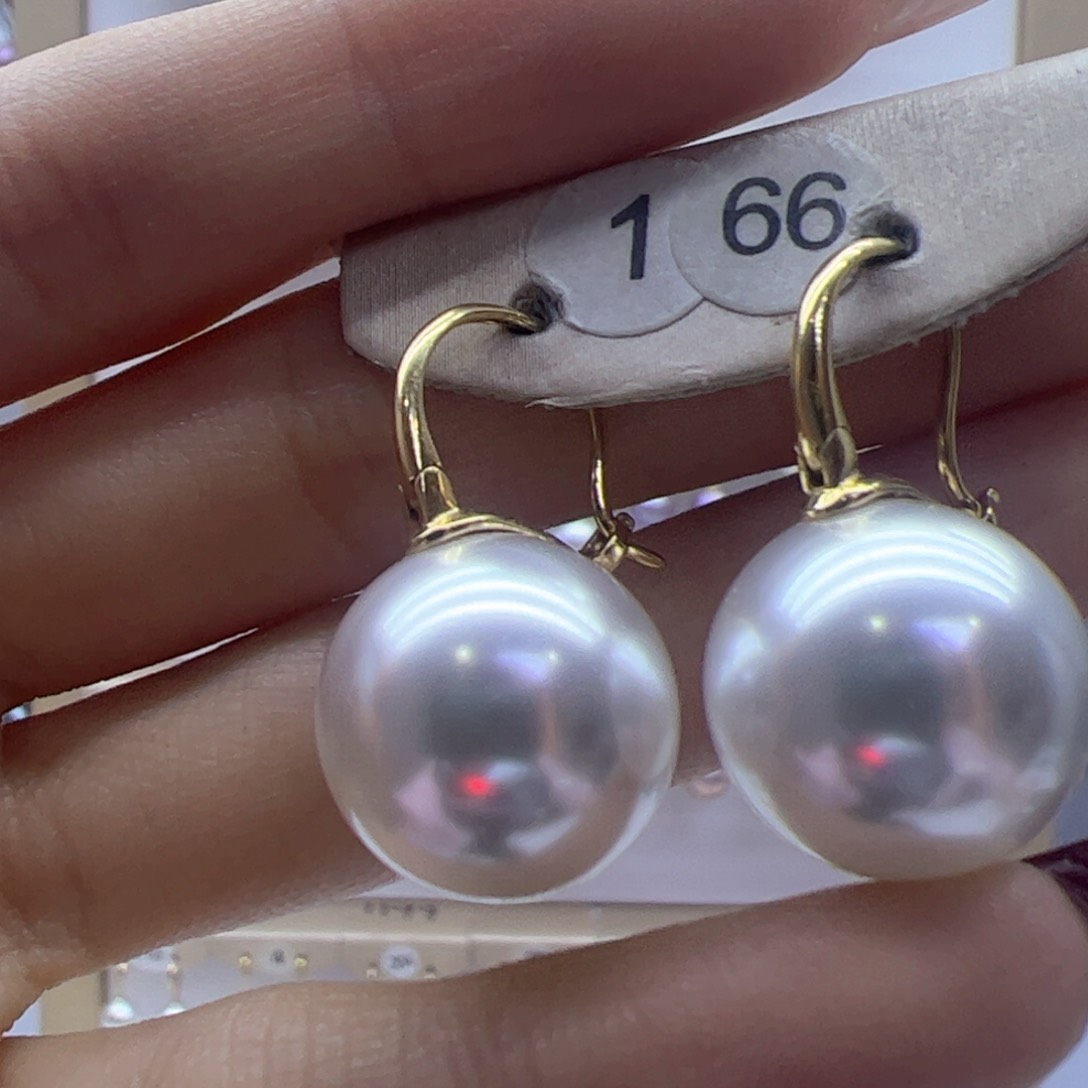 淡水珍珠耳饰18K金镶嵌
