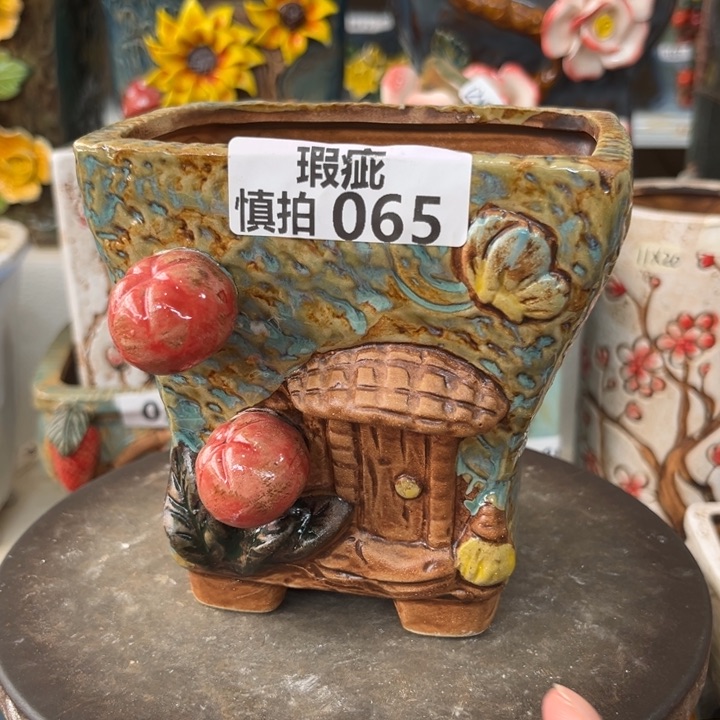 紫砂花盆粗陶材质多肉花盆065