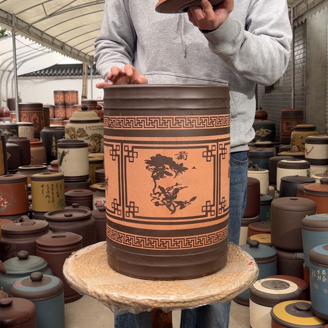 紫砂茶叶罐23 饼茶叶罐