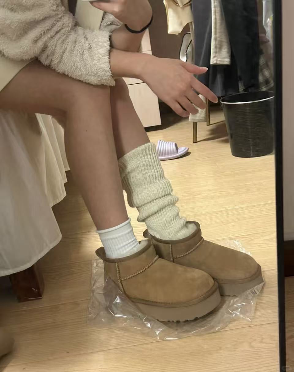 【冬雨三公分】桑坡皮毛一体雪地靴时尚百搭