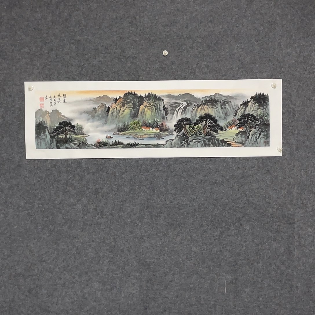 国画四尺对开画芯 捡漏