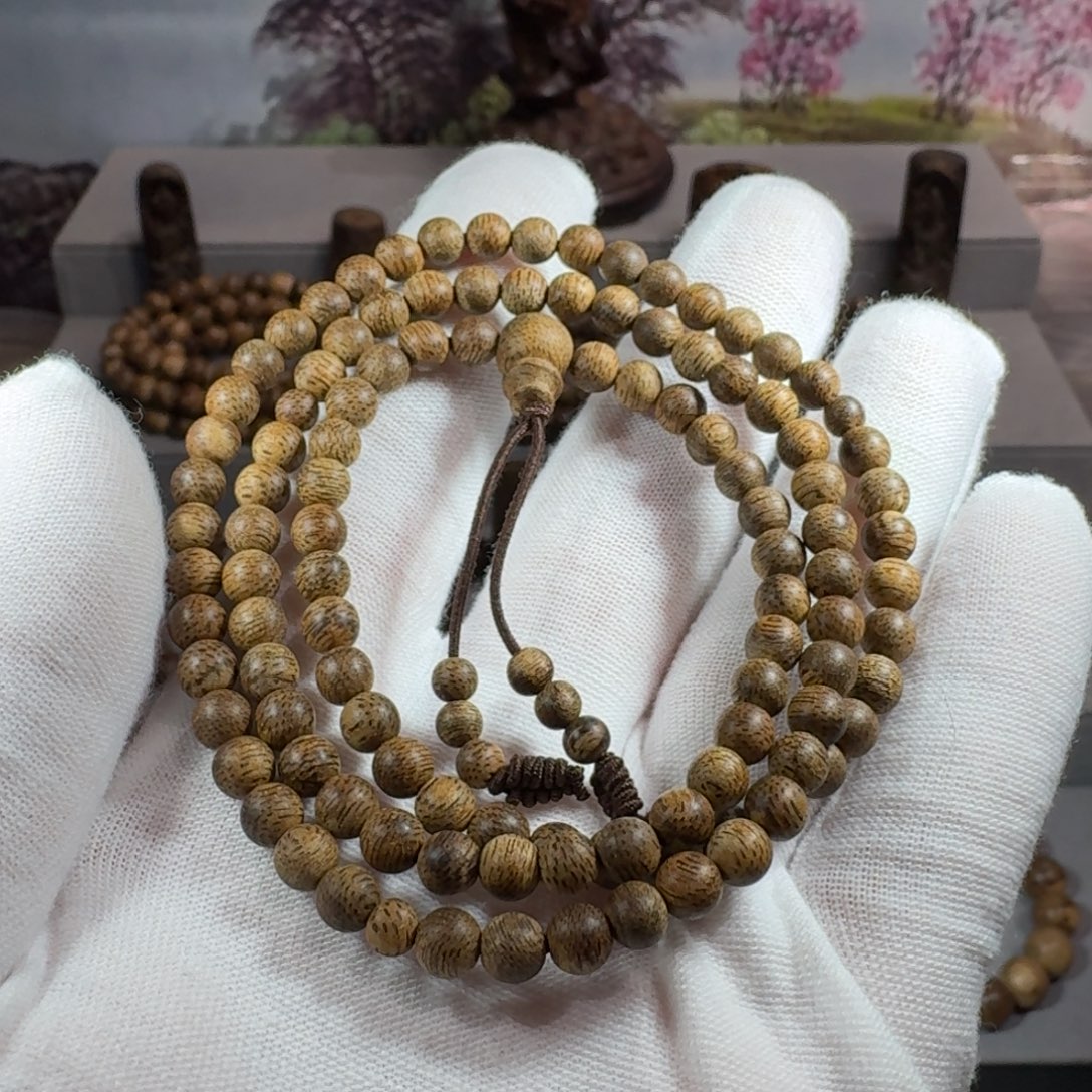 子***超沉香碎屑沉香菩萨棋0.5沉水念珠8.8克