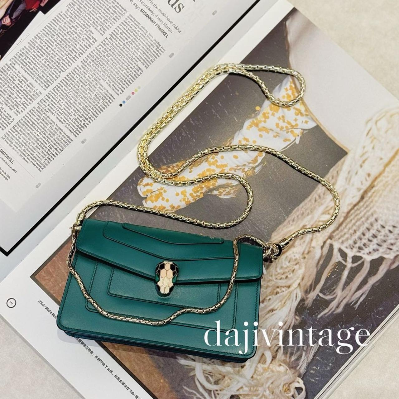 95新 BVLGARI/宝格丽 大吉中古/Bvlgari宝格丽绿色蛇头小woc斜挎