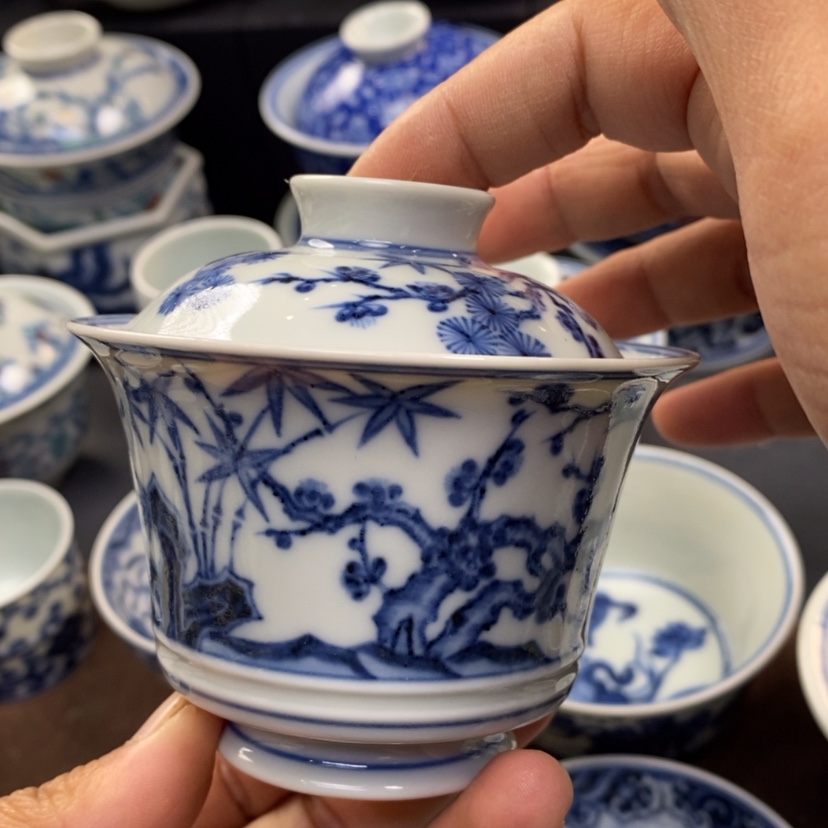 【闪购商品】景德镇青花瓷盖碗