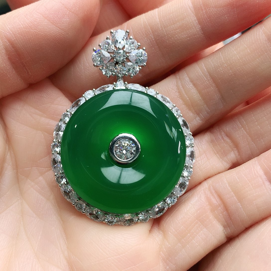 玛瑙/玉髓吊坠银S925镶嵌