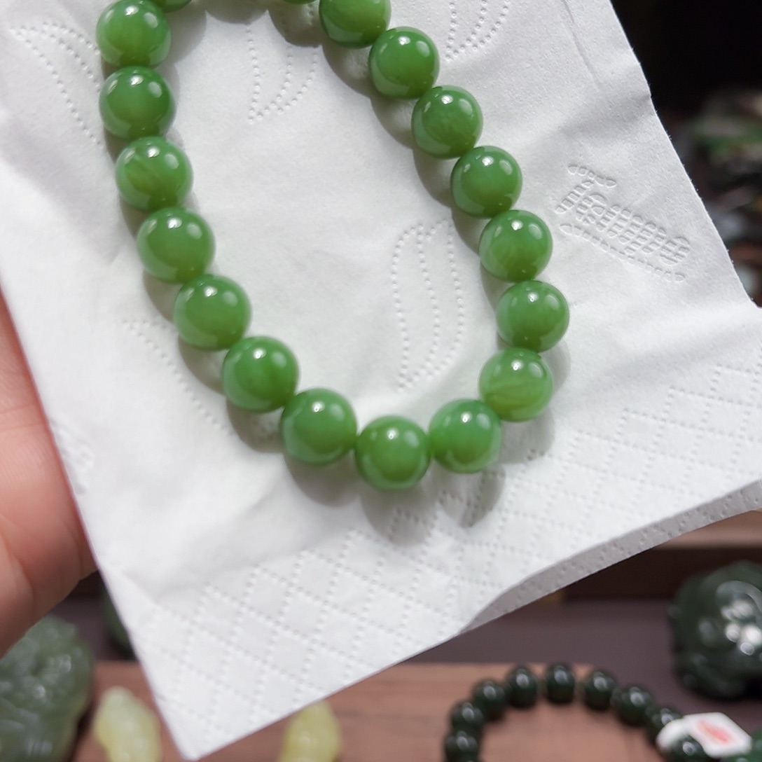 和田玉（碧玉）未镶嵌手链乌兰乌德10 