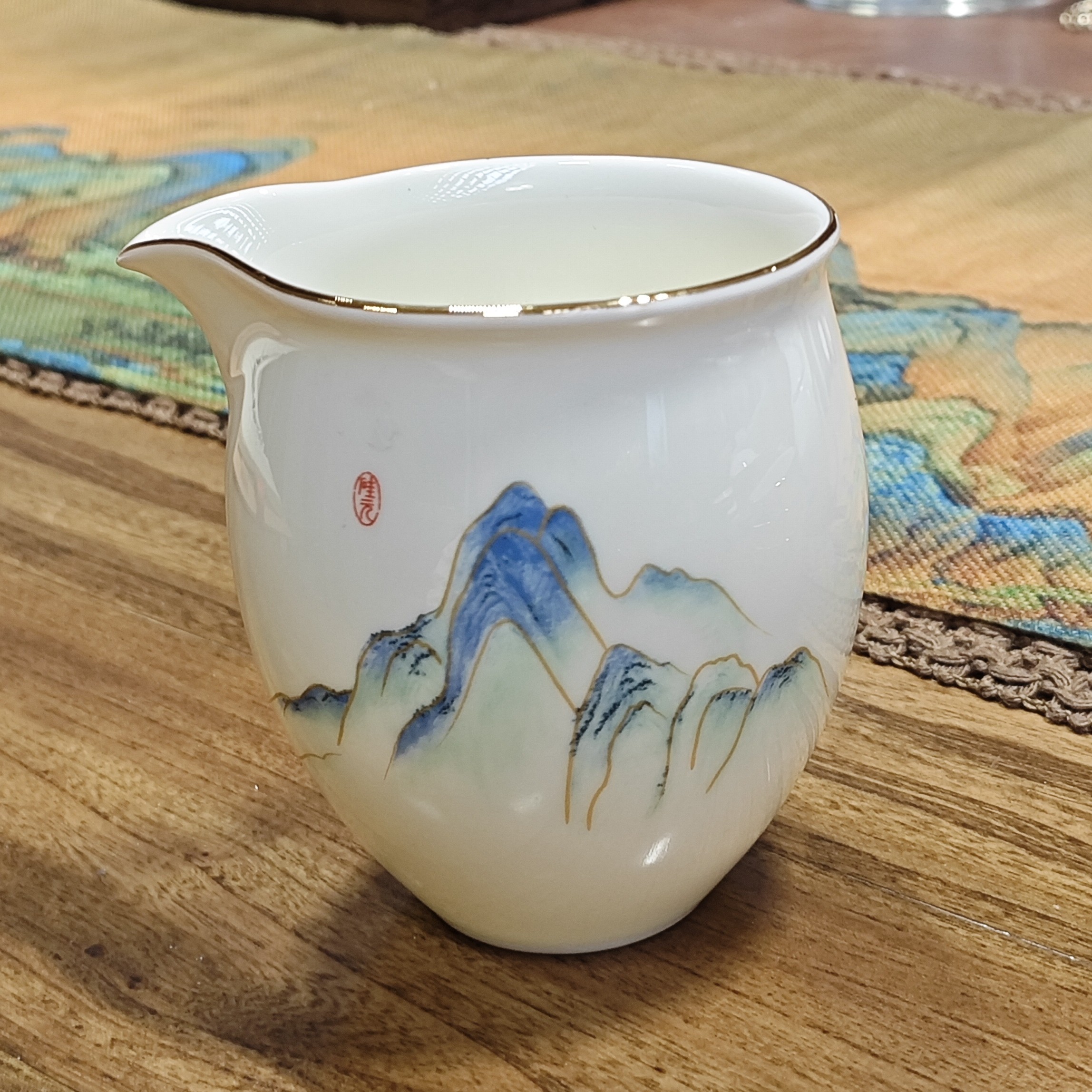 【江山多娇 公道杯】硅元瓷器 公道杯 陶瓷高石英瓷茶具中式国风