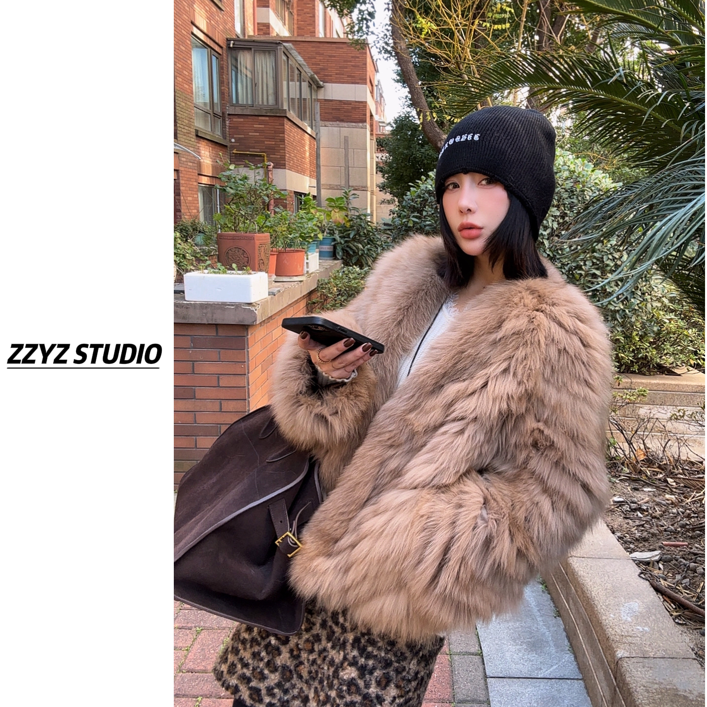 【ZZYZ】“香槟奶狐”进口车狐狸毛皮毛一体P草新款显瘦毛毛外套