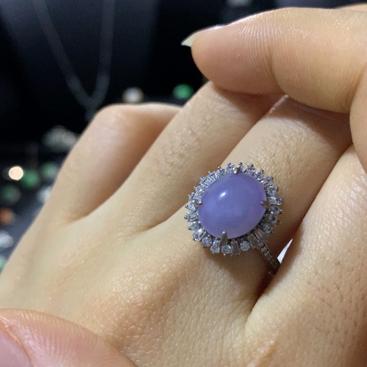 翡翠银S925镶嵌戒指