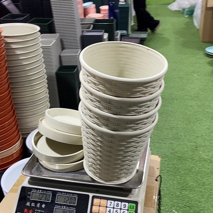 塑料竹编口19高19米色带拖4套