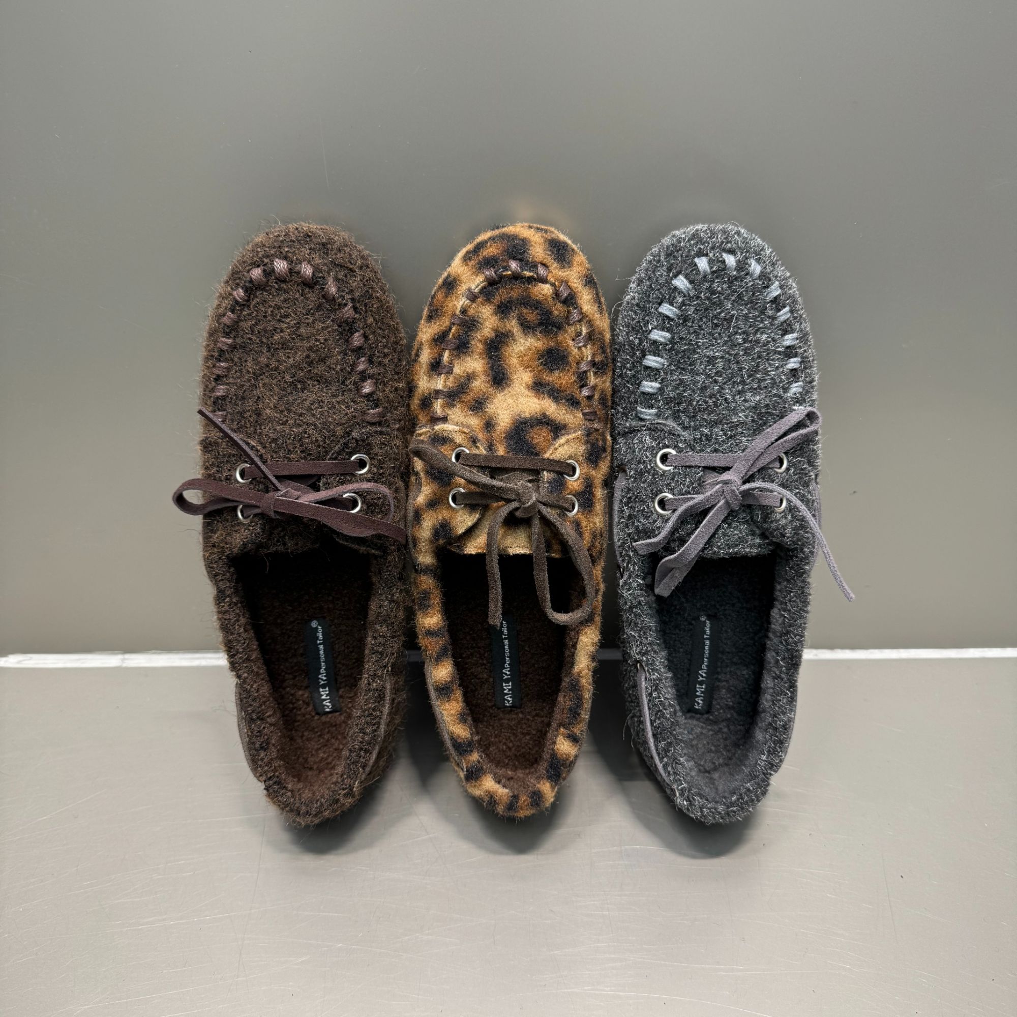 THE MIL麋鹿 复古豹纹系带乐福鞋女加绒平底豆豆鞋软底休闲单鞋