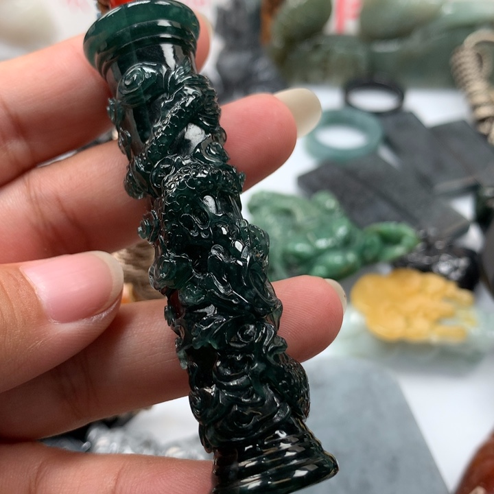 翡翠颈饰未镶嵌保真天然A货翡翠