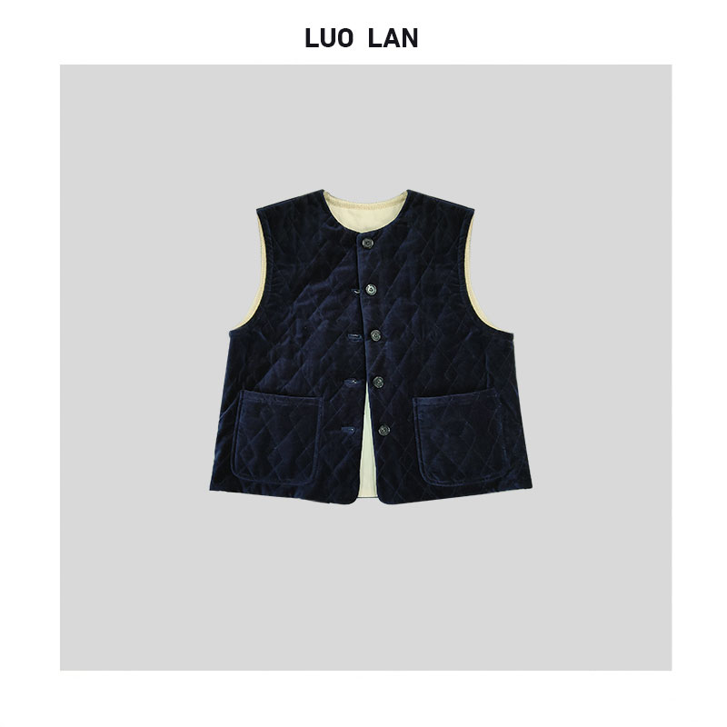 【DAYO】秋款高级女装日系简约绒面菱格绗棉马甲 YLM0036