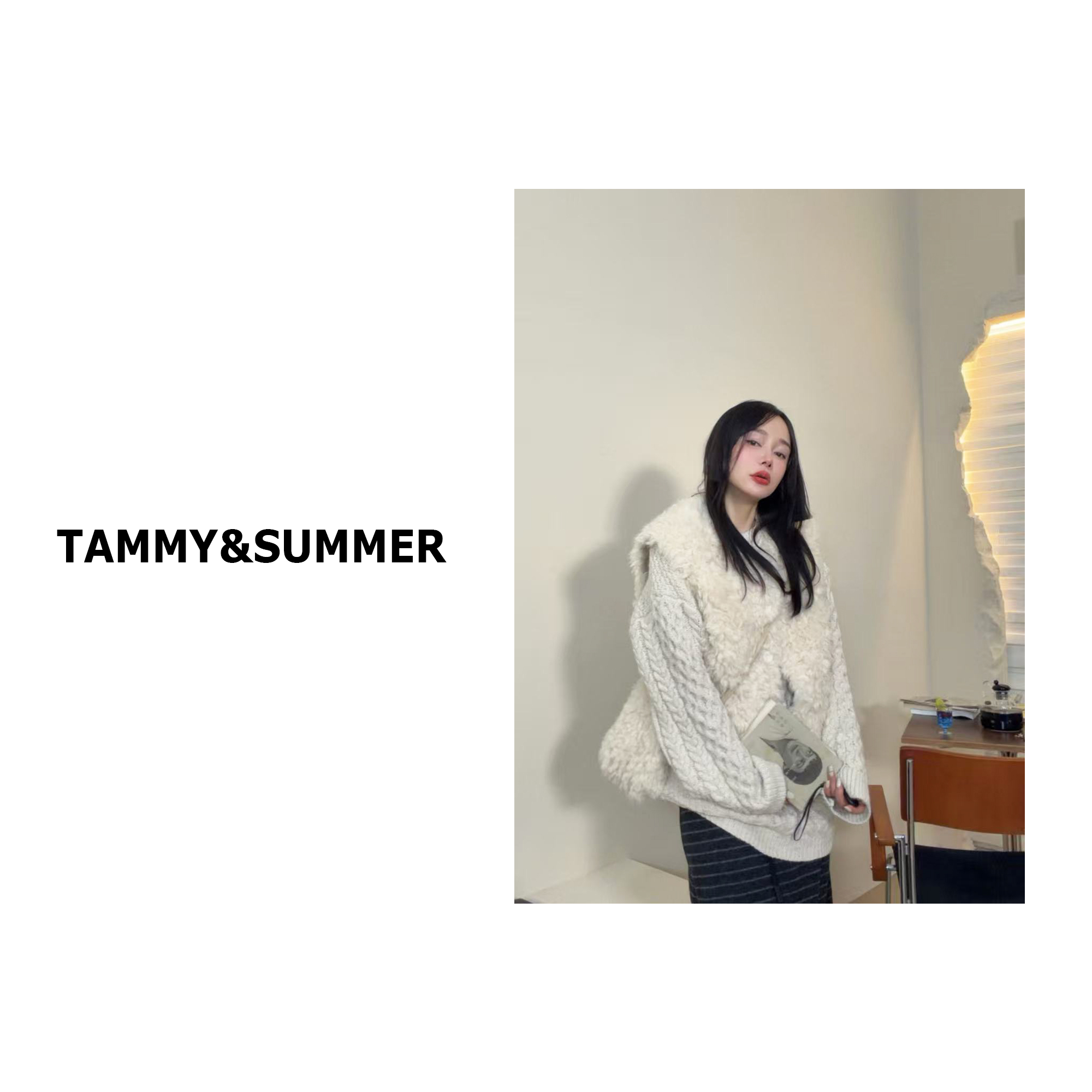 【Tammy&Summer】时尚韩系百搭显瘦叠穿毛毛马甲包包两件套701867