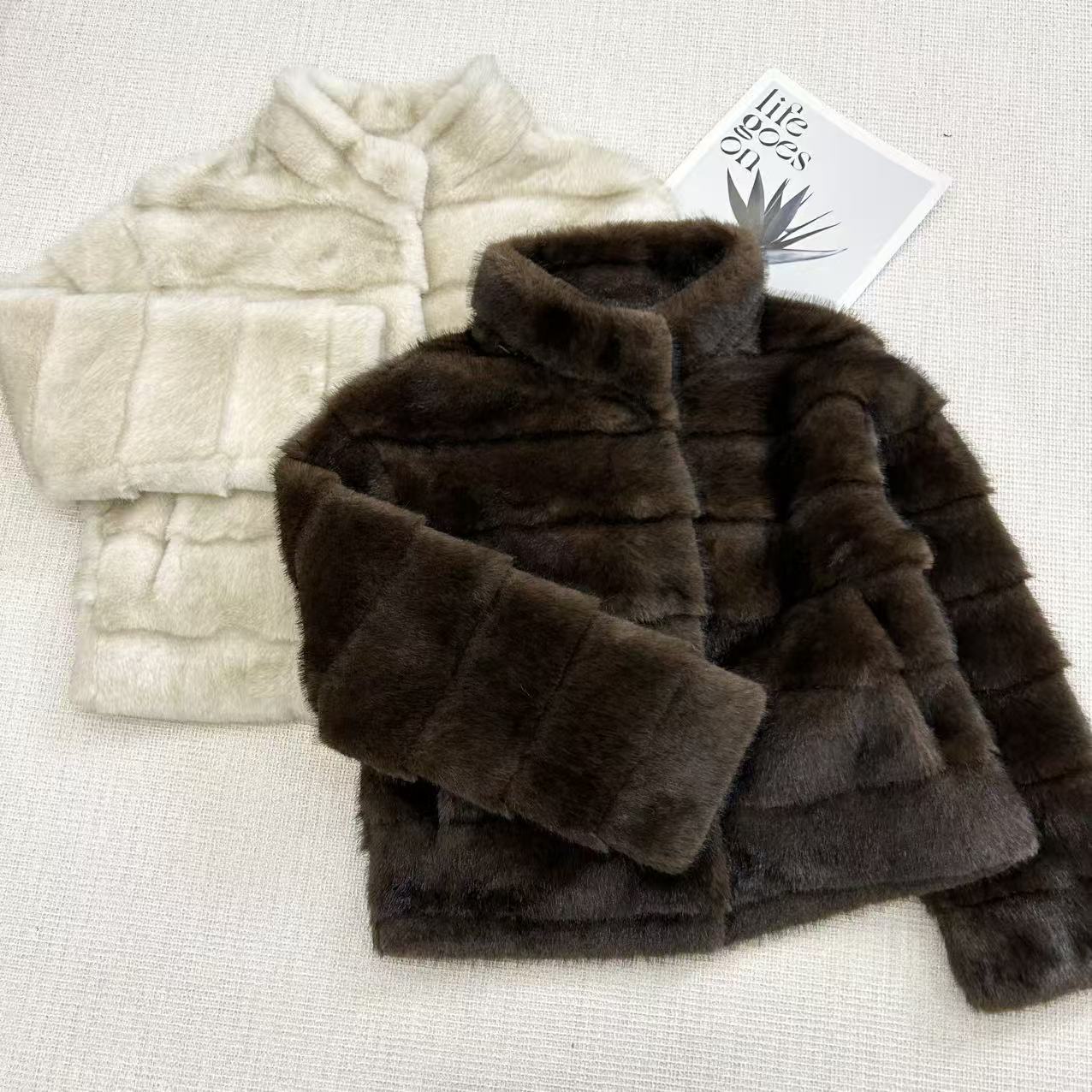 2025冬季设计师新款竹节貂百搭高端轻奢时尚短外套8809-2