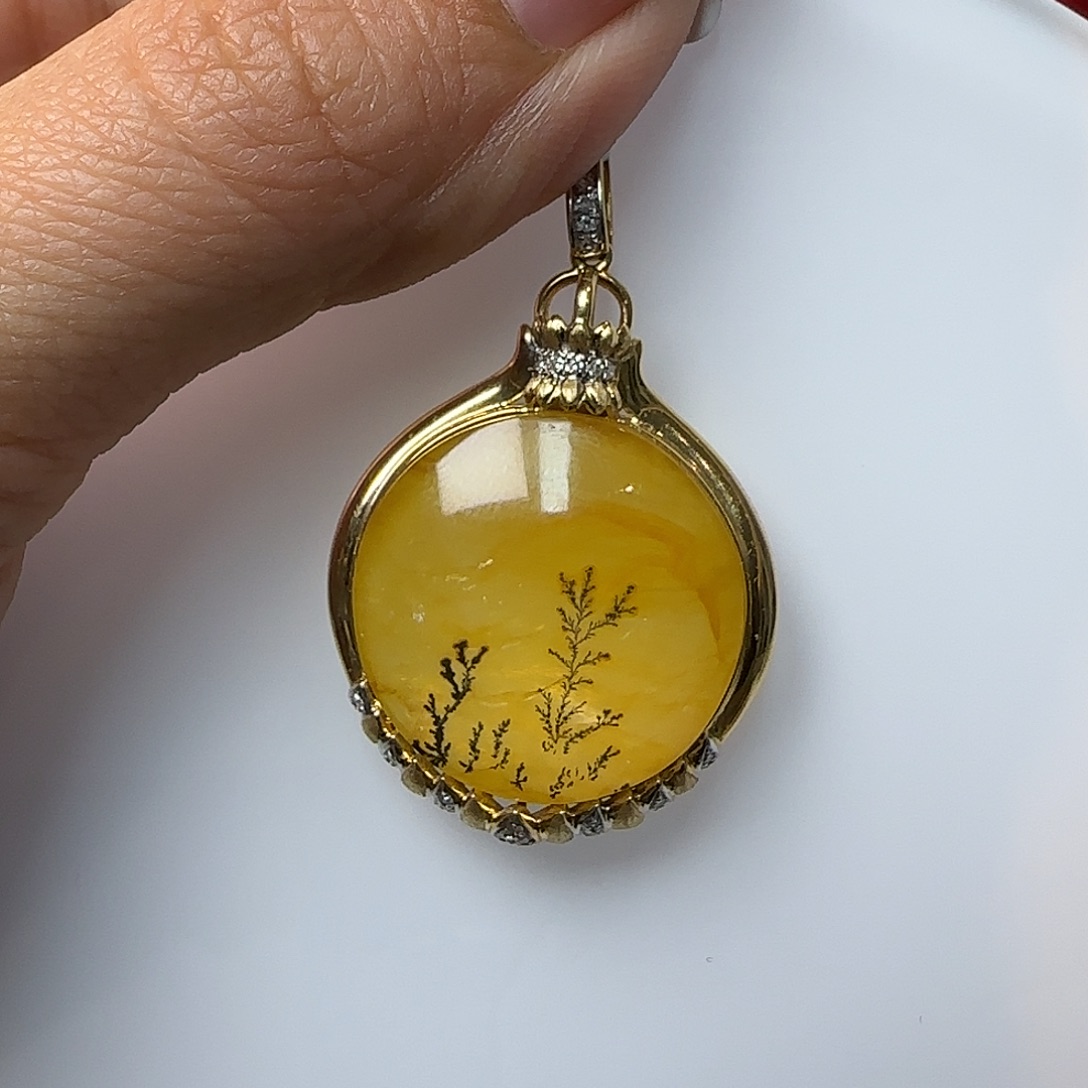 水晶吊坠18K金镶嵌JP37659成