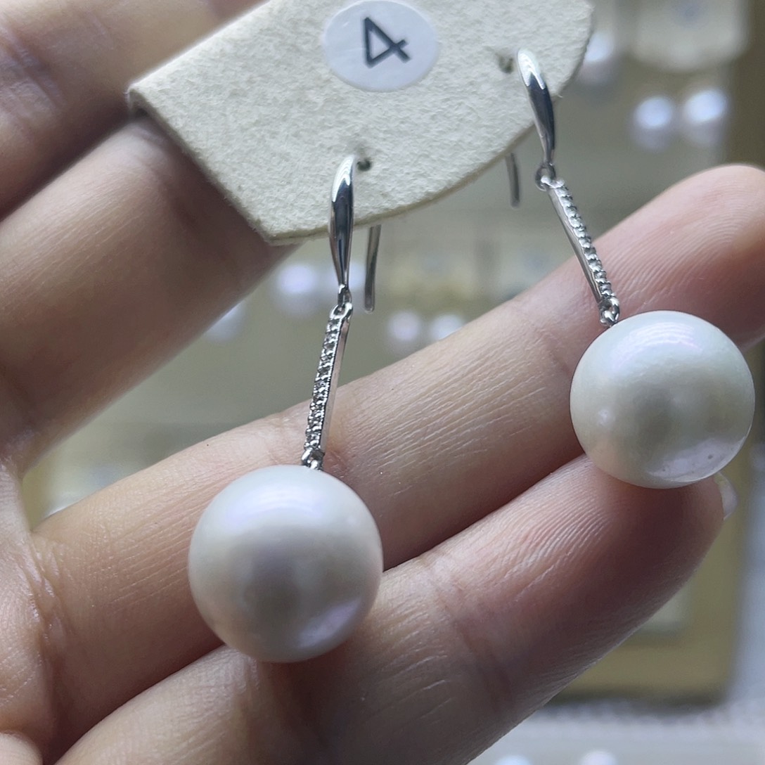 淡水珍珠耳饰银S925镶嵌