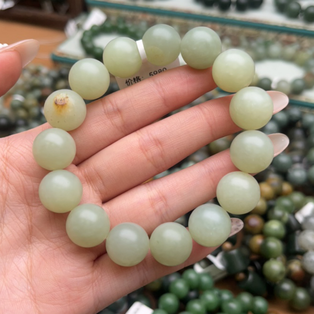 和田玉手串1204d拍一发一