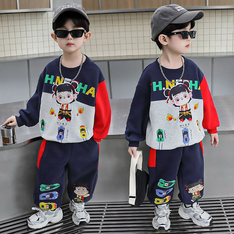 帅气衣服男童套装2025新款运动洋气休闲韩版两件套