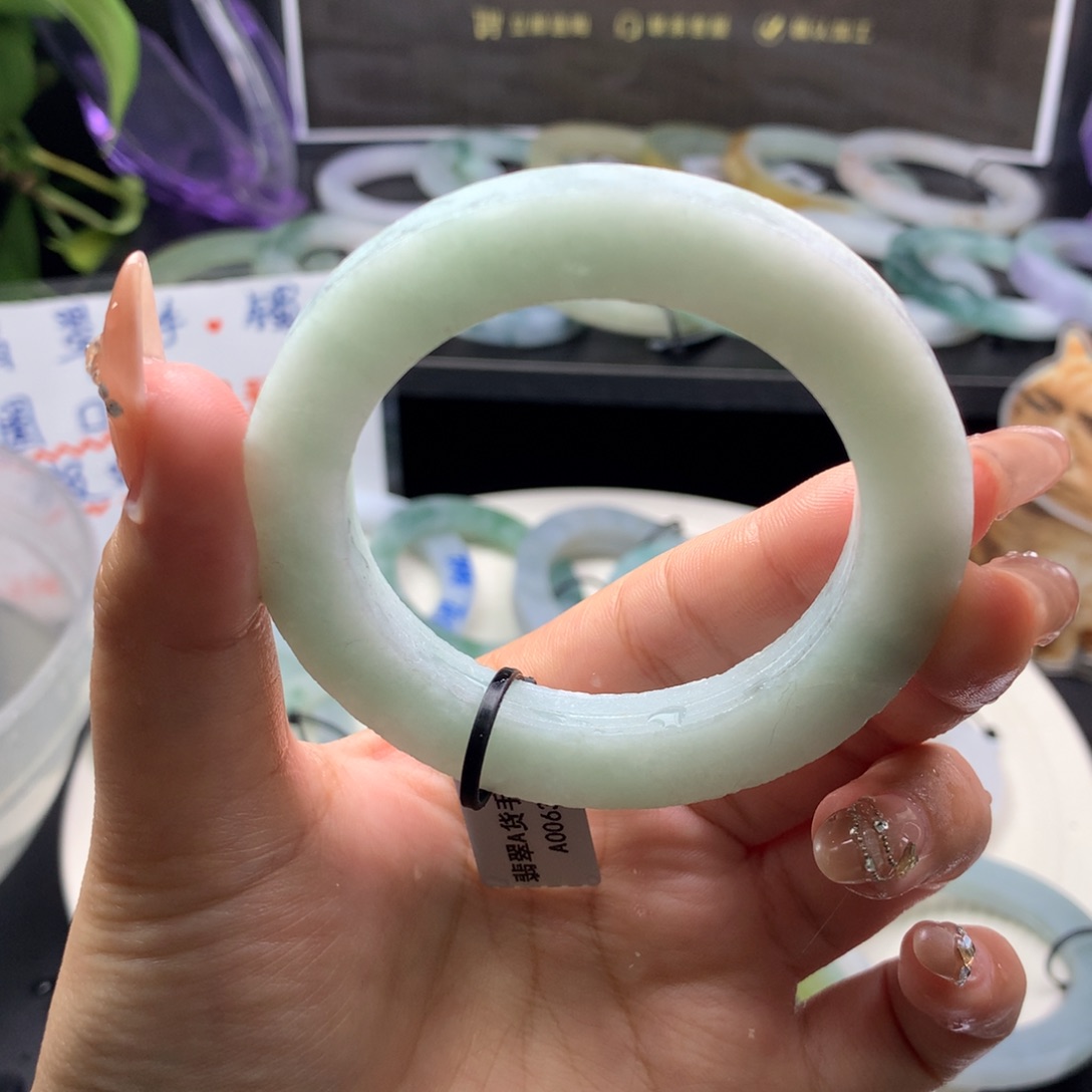 定制翡翠叮当镯 未镶嵌50/58 宽7 