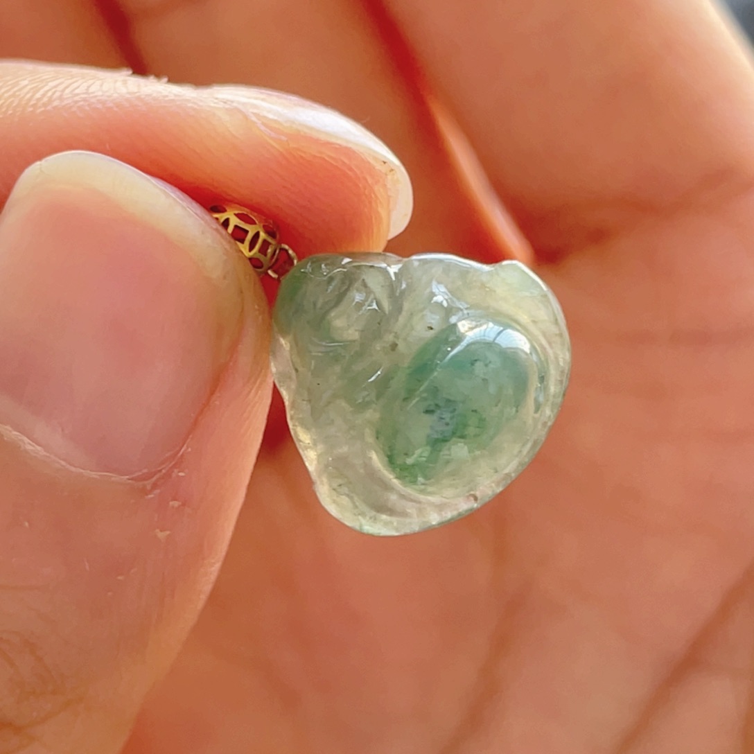 翡翠颈饰18K金镶嵌又脏砸