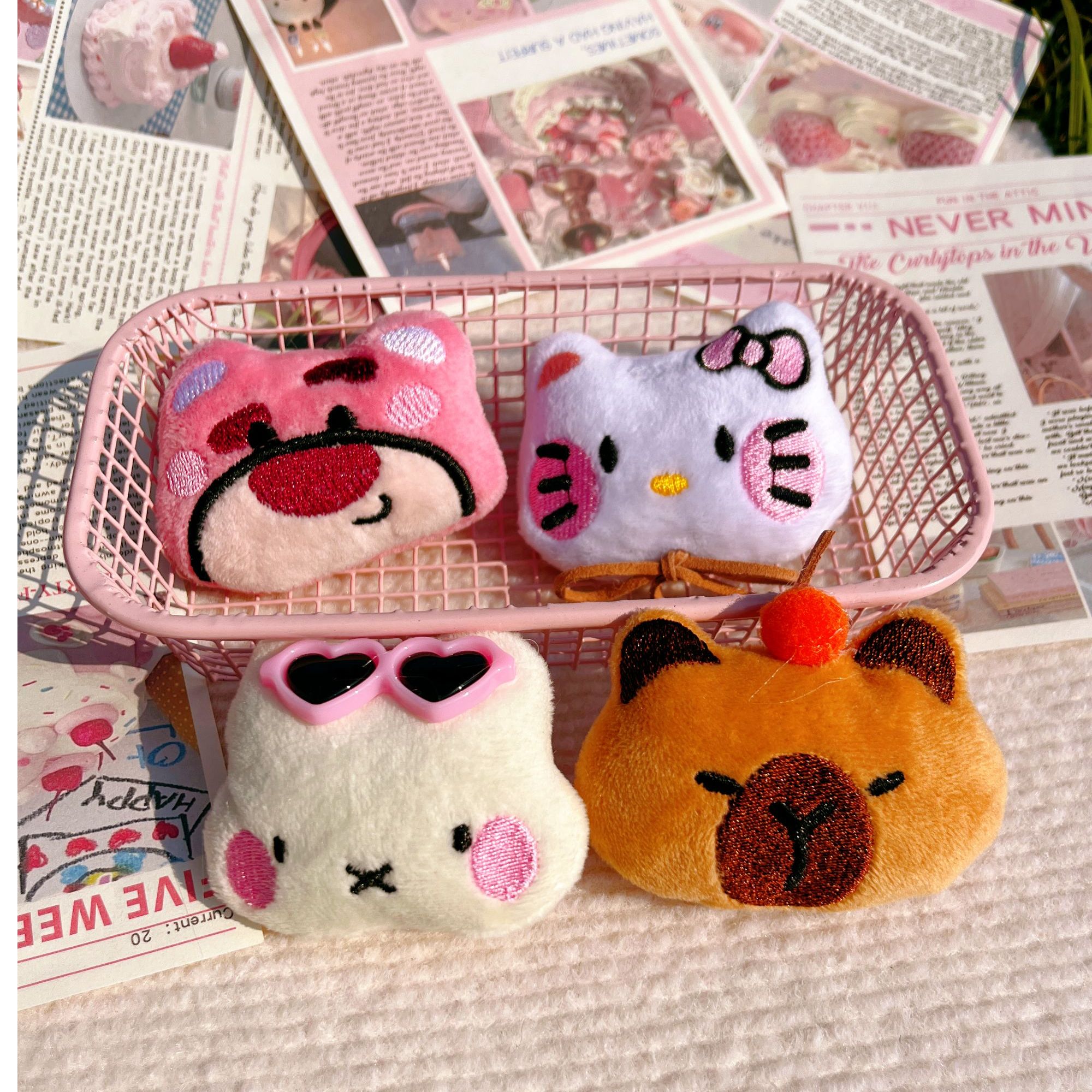 毛绒配件diy配件玩偶辅料可以做挂件胸针钥匙扣补单专用卡通通用