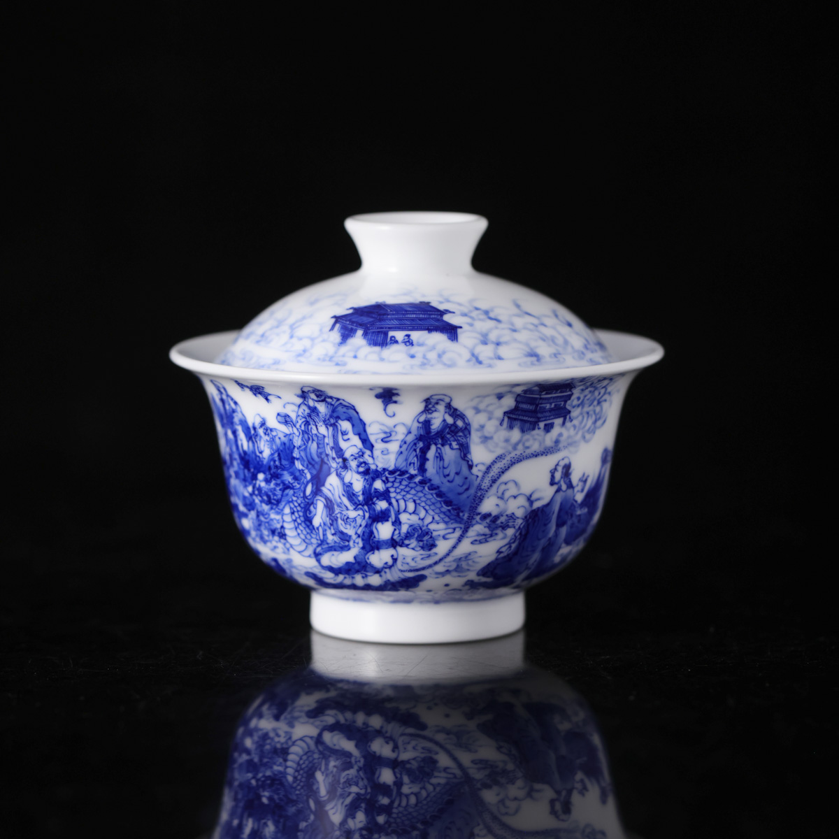 九段烧-九段妙手-十八罗汉两才盖碗-手绘有差异直播间为准