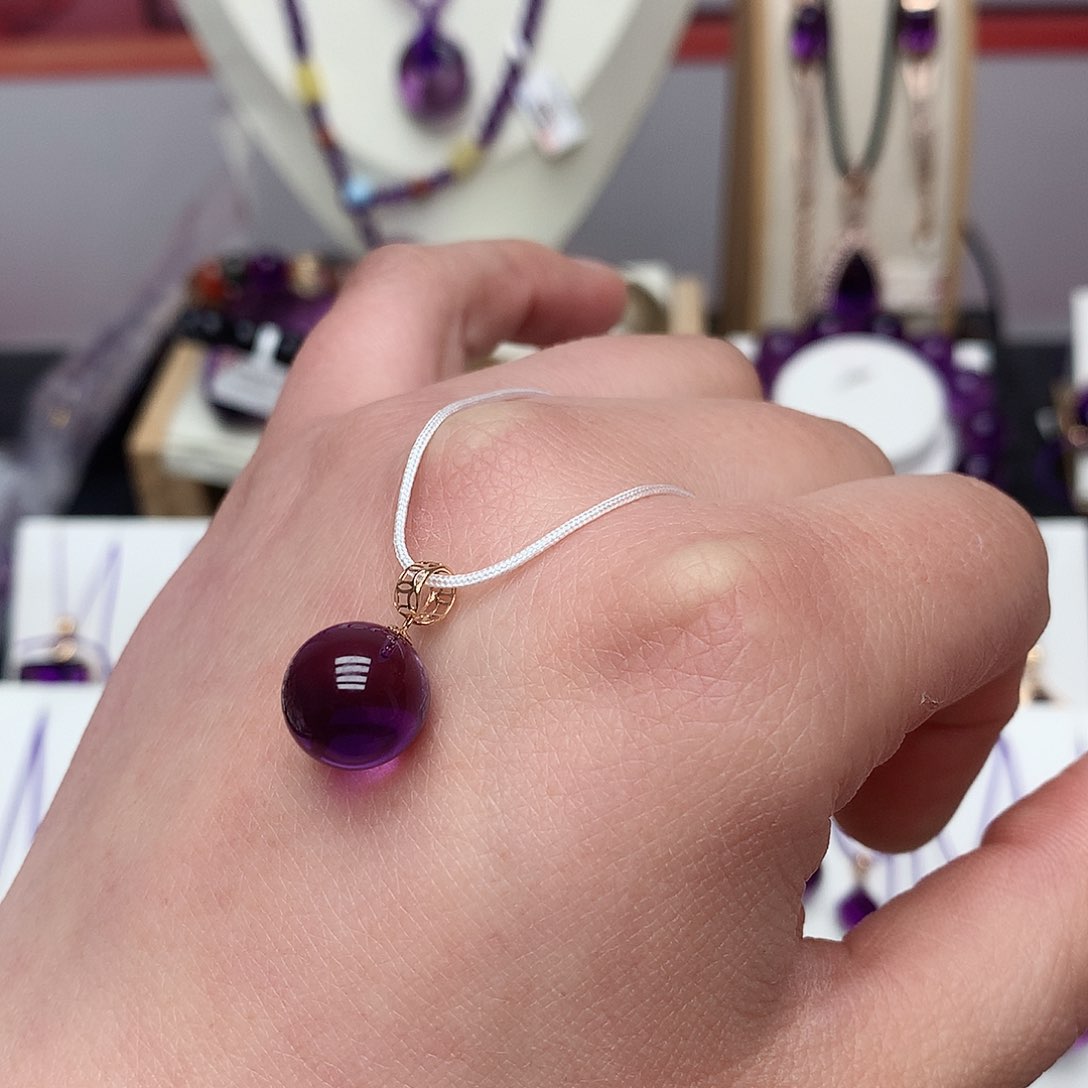 紫晶吊坠(赠链)18K金镶嵌