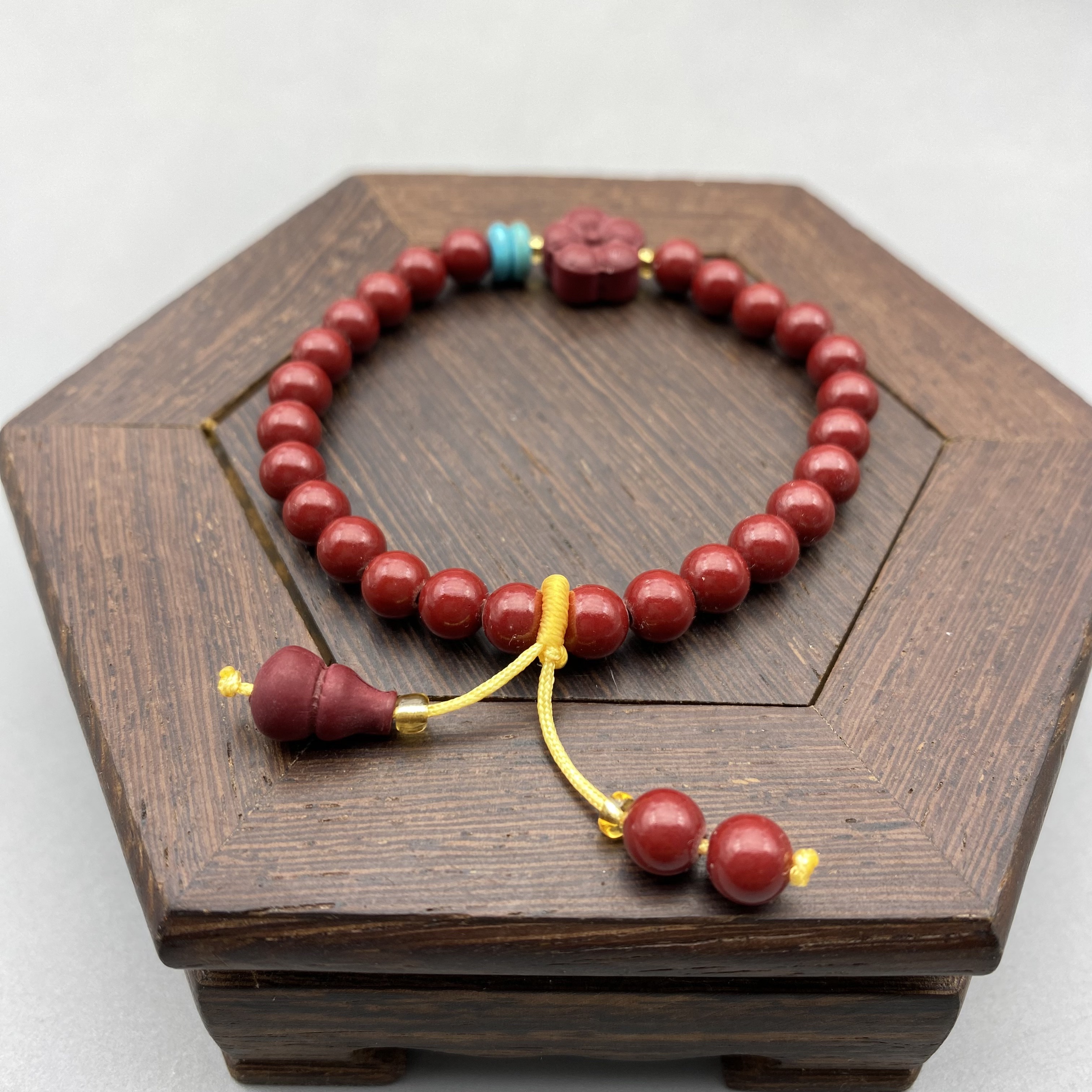 含辰砂工艺品ZA958 紫色创意小花单圈手串6mm