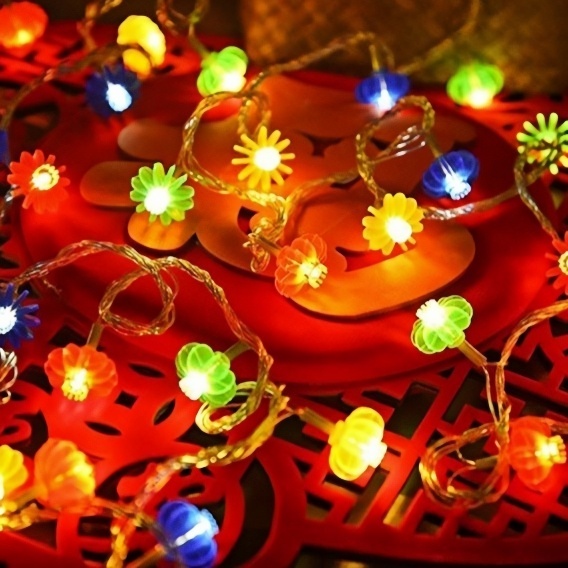 【满天星彩灯】led新年小彩灯闪灯串灯中国结红灯笼元宵节日家