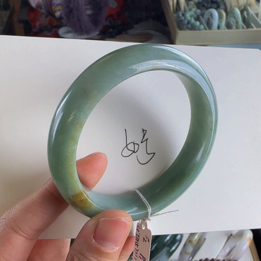 翡翠手镯未镶嵌老坑58圈老蓝水