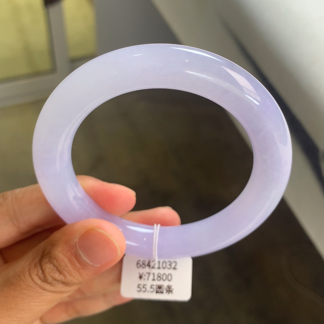 翡翠手镯未镶嵌冰紫圆条