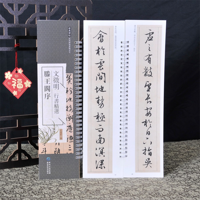 弘蕴轩文徵明行书滕王阁序近距离临摹字卡原色原帖繁体旁注毛笔书