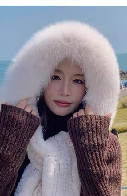 无檐冬季百搭包头帽平檐毛球帽子加绒防风时髦小姨风