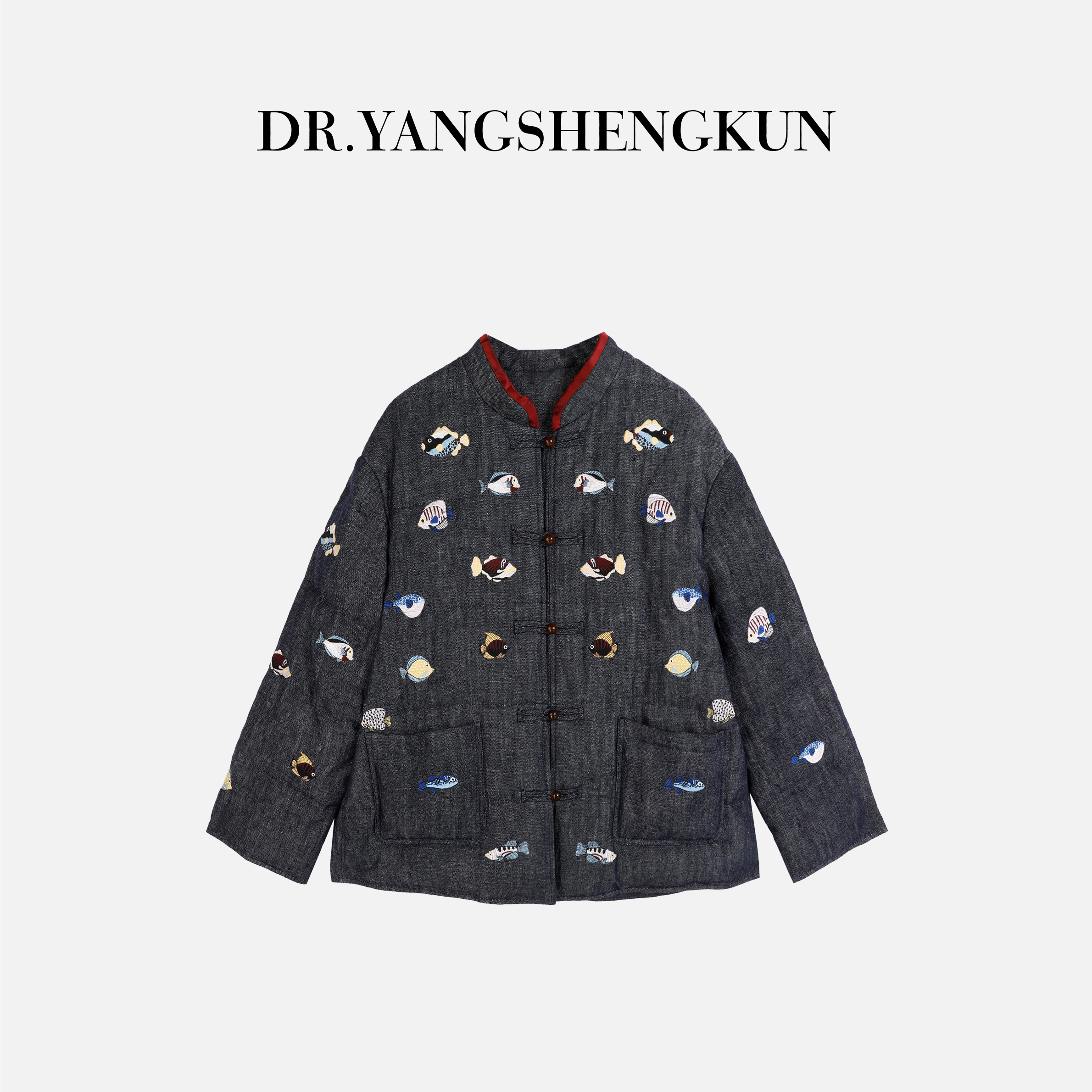 杨圣坤2025冬季新品新中式盘扣95鹅绒刺绣宽松羽绒服EY2511926