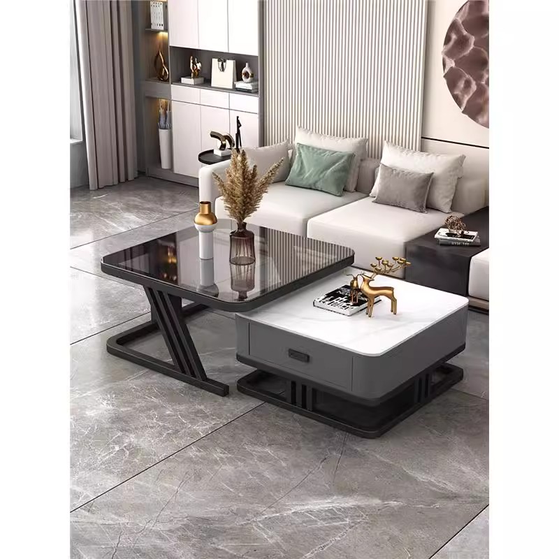 网红高端客厅简约方形茶几家用岩板小户型茶桌客厅茶几茶台新款