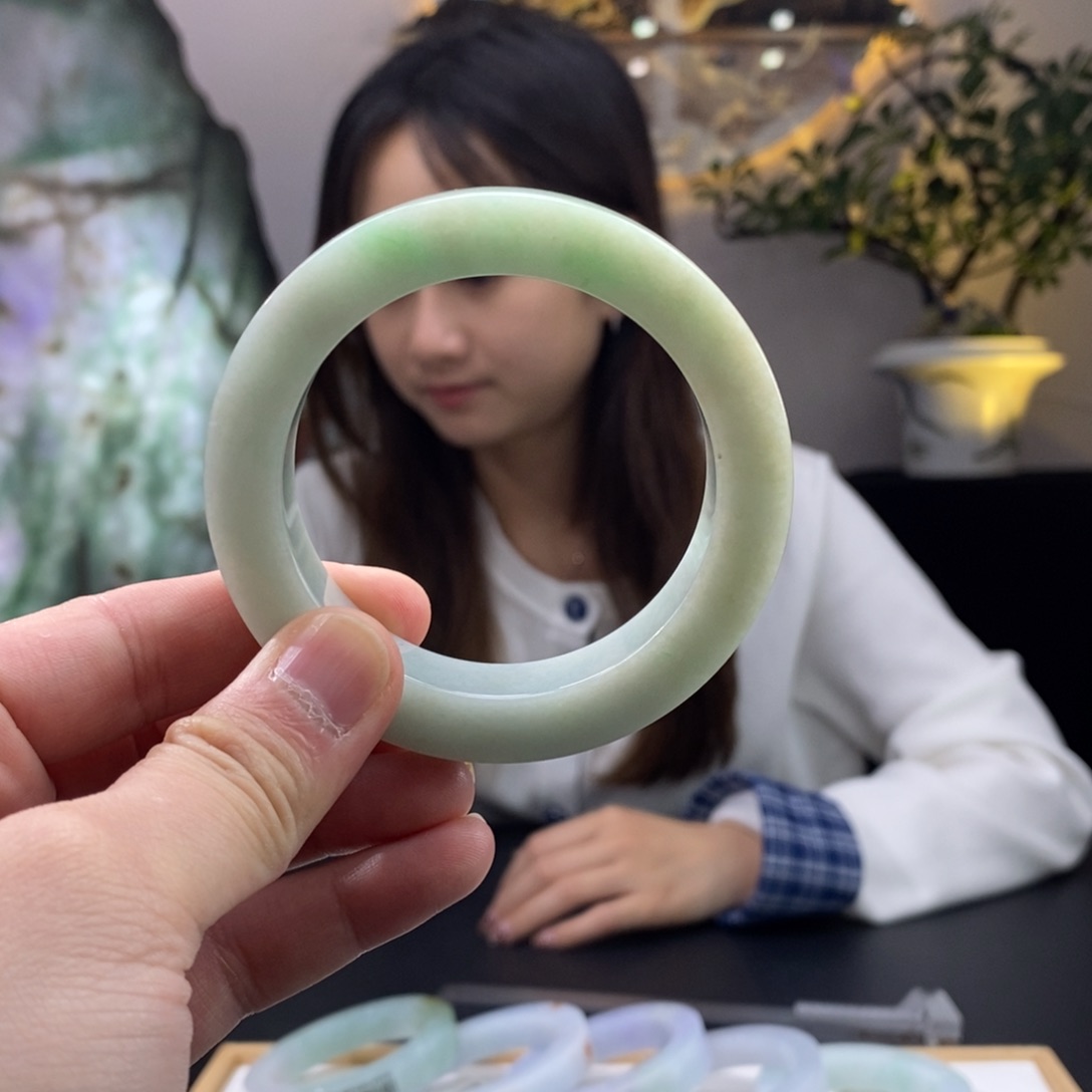 【闪购商品】定制翡翠手镯未镶嵌定制手镯须知已了解55-58