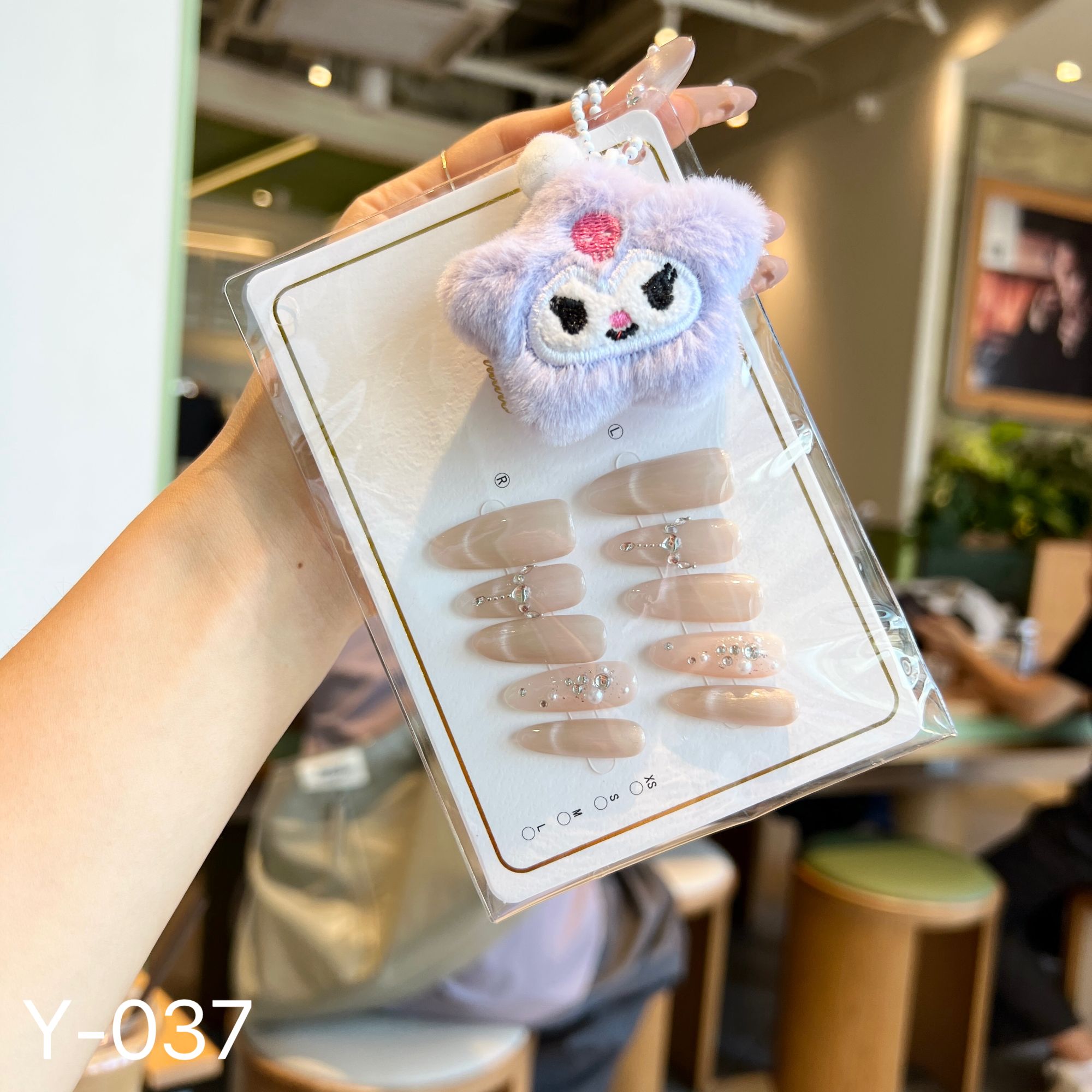 手工穿戴甲中长款猫眼法式甲显白靓美甲贴片温柔