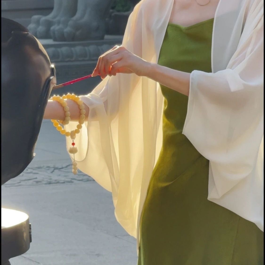 【薄云纱披肩】气质披肩显瘦外搭白色防晒气质遮肉夏天百搭配旗袍