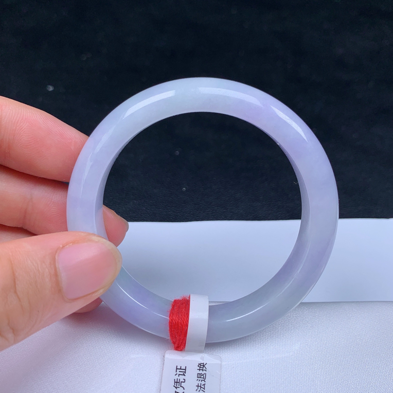 天然a货翡翠紫罗兰正圈54女款时尚紫气东来手镯玉镯天然翡翠