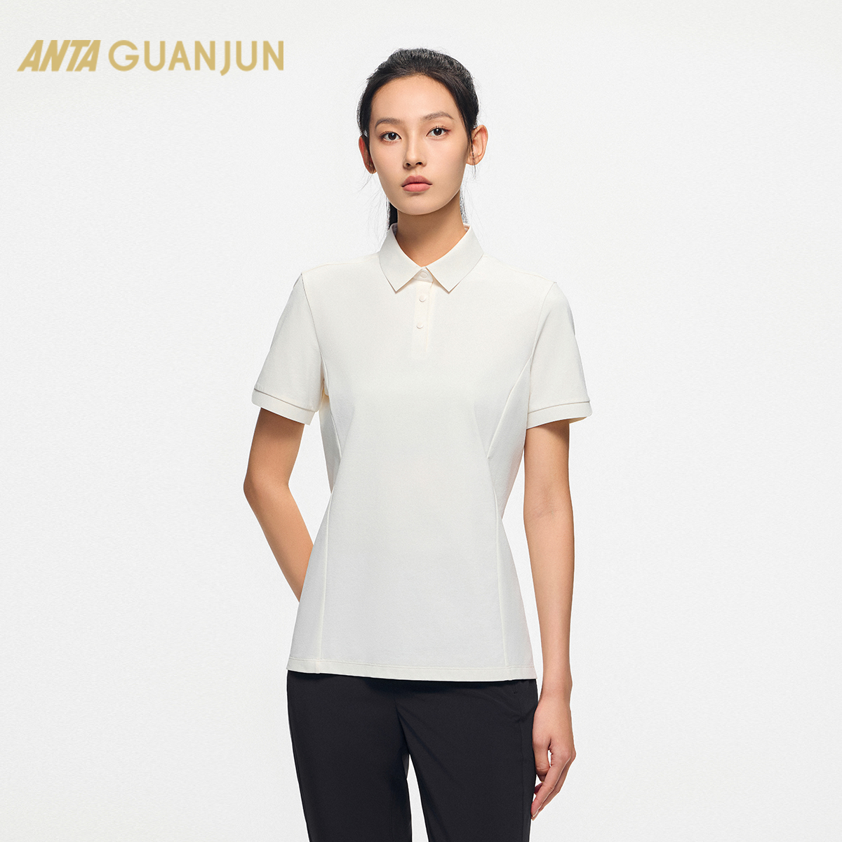 【安踏冠军全天候系列】短袖POLO衫女士抗紫外线速干t恤162430110